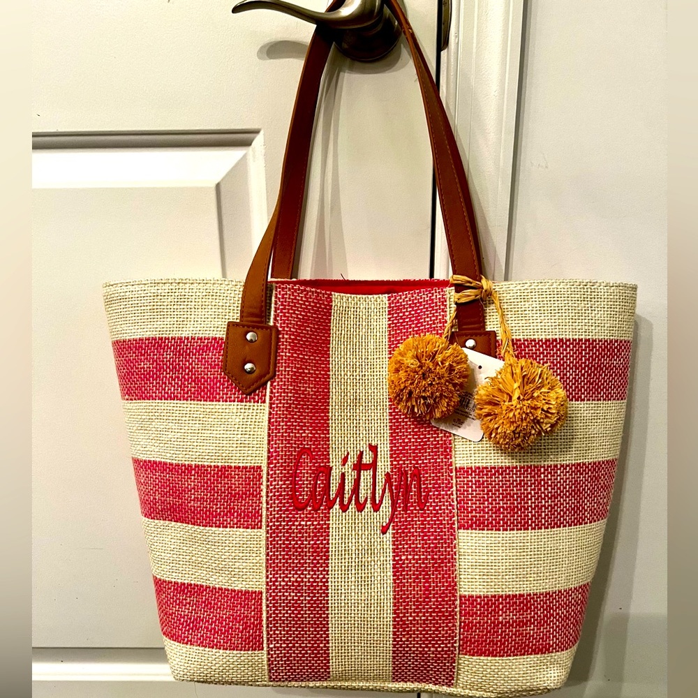 NWT embroidered beach bag.